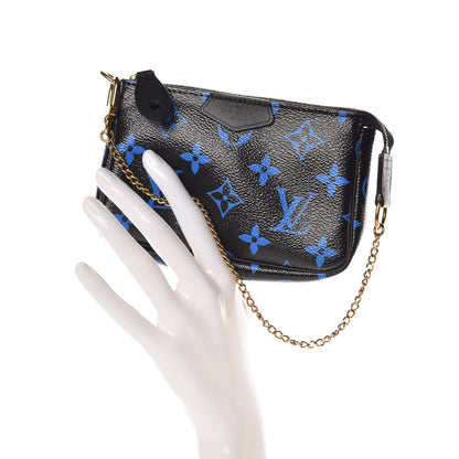 Louis Vuitton Colored Monogram Mini Pochette Accessories Blue Black 2 of 9