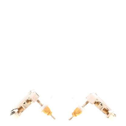 Chanel Metal CC Stud Earrings Gold 3 of 4