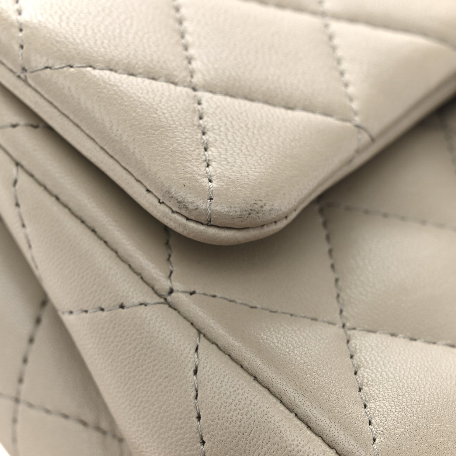 Chanel Lambskin Quilted Mini Rectangular Flap Grey 12 of 13
