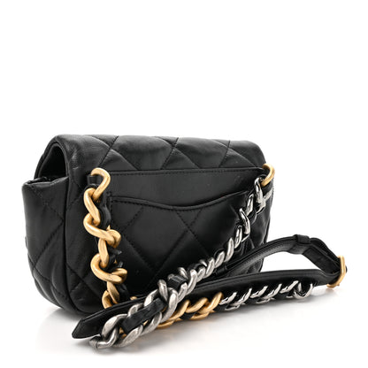 Chanel Lambskin Quilted Chanel 19 Waist Bag Black 3 of 13
