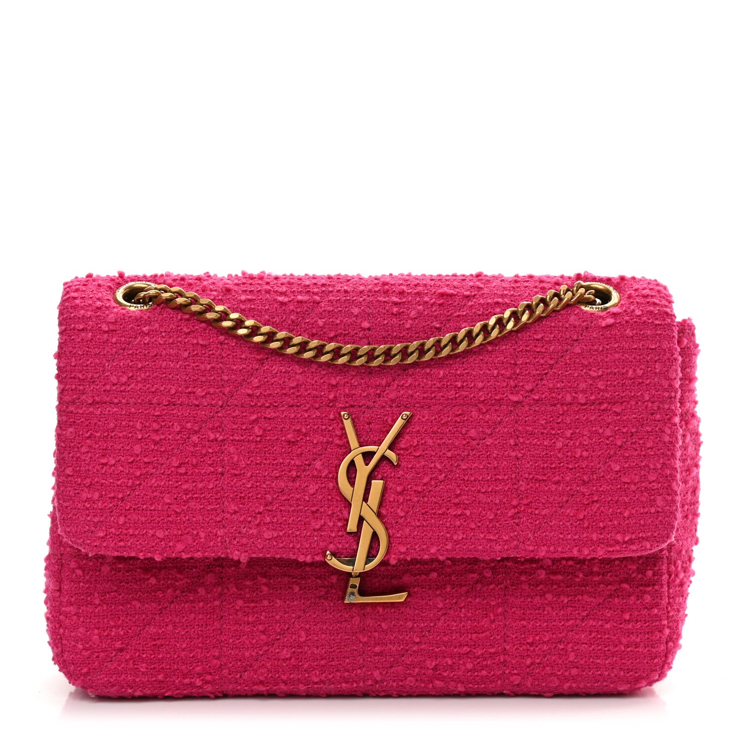 Saint Laurent Boucle Tweed Monogram Medium Jamie Fuchsia 1 of 15