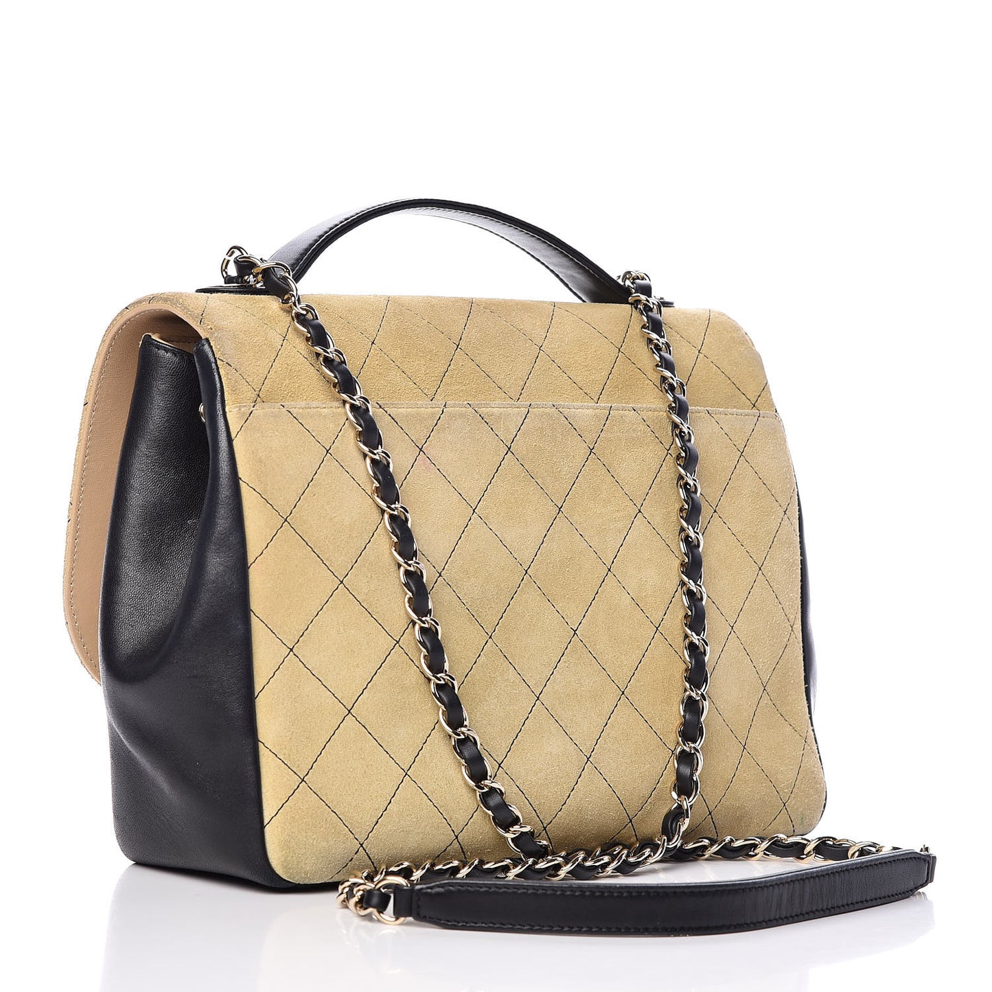 Suede Medium Business Affinity Flap Beige