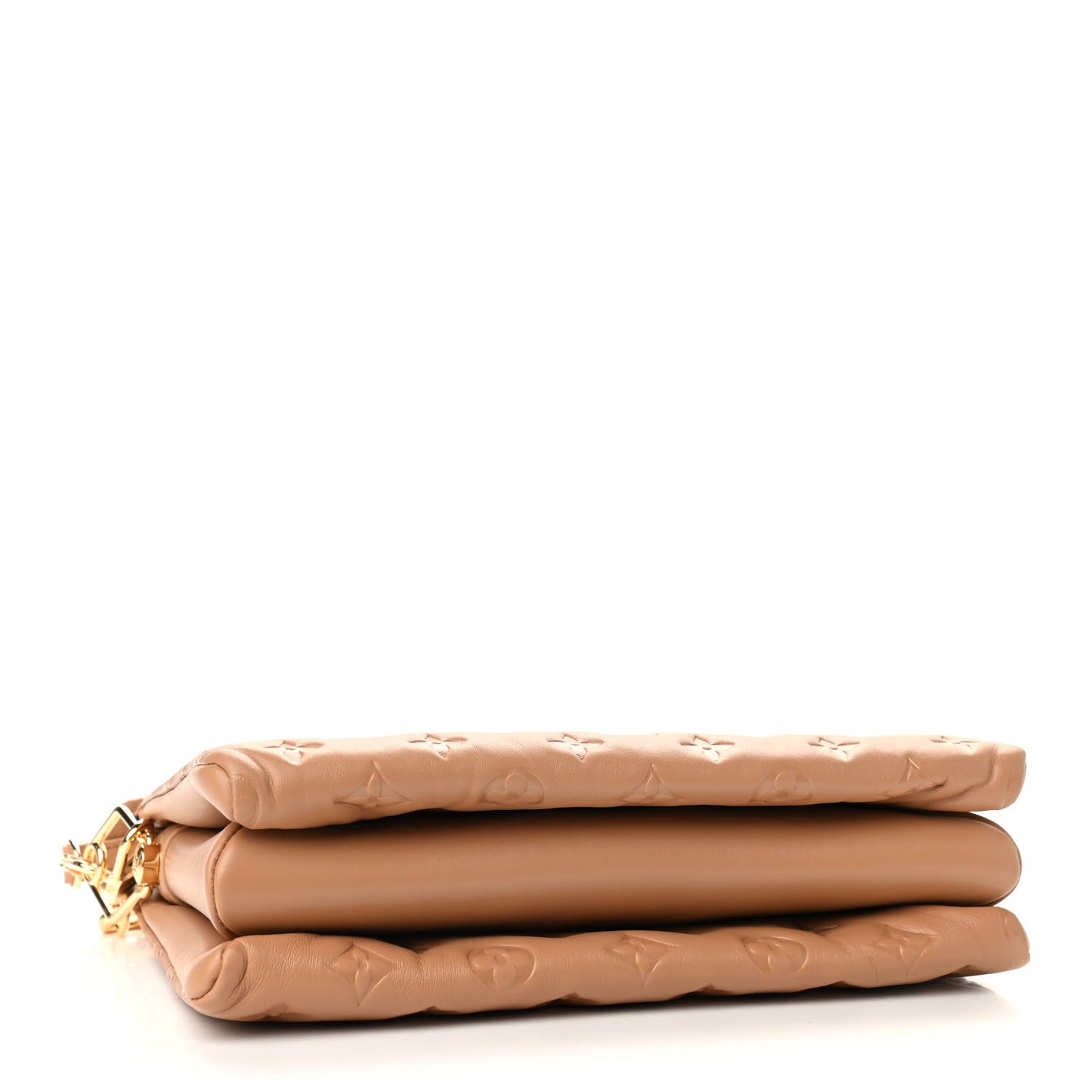 Lambskin Embossed Monogram Coussin PM Camel