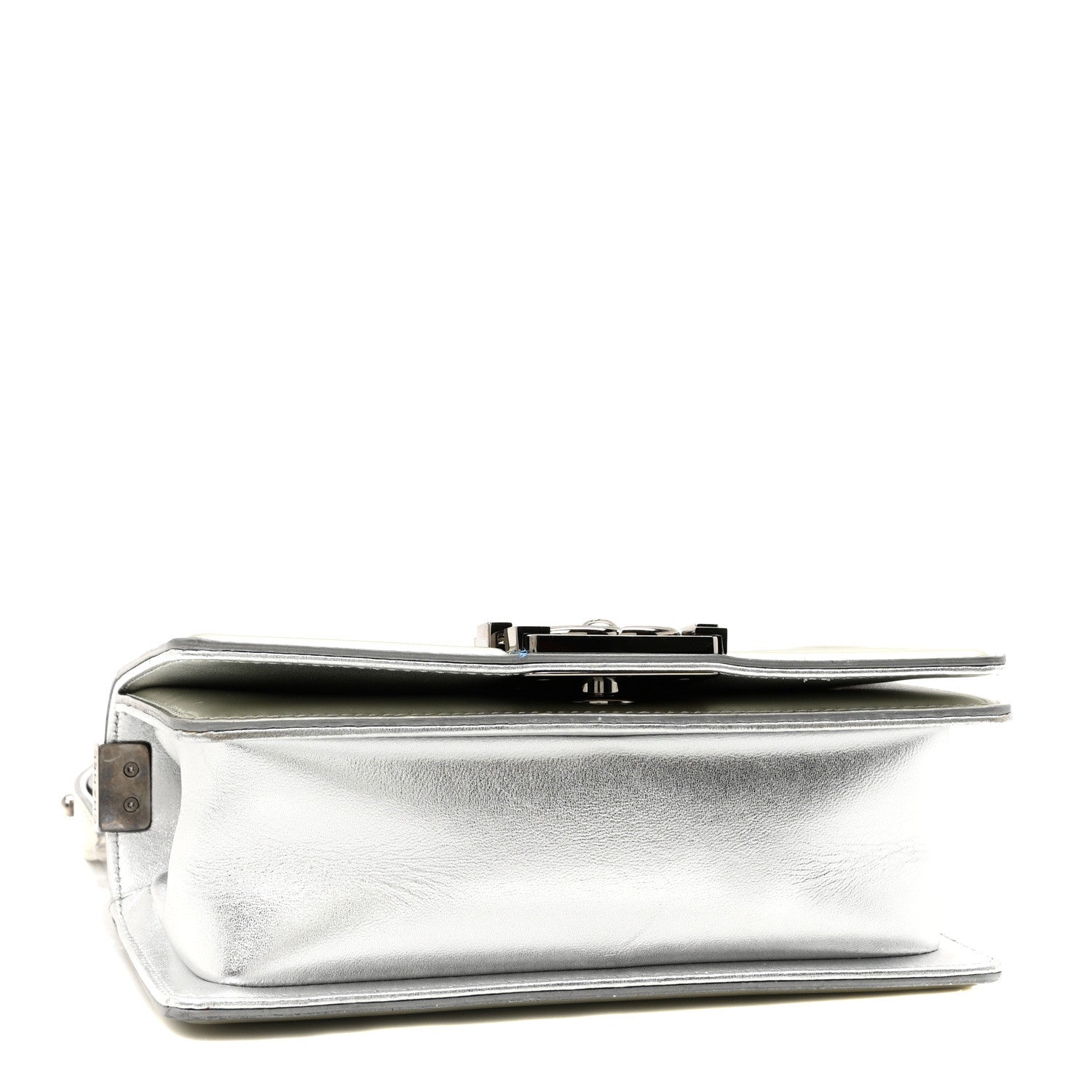 Chanel Metallic Patent Calfskin Quilted Small Boy Flap Silver 4 of 10