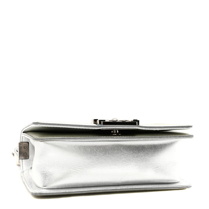 Chanel Metallic Patent Calfskin Quilted Small Boy Flap Silver 4 of 10