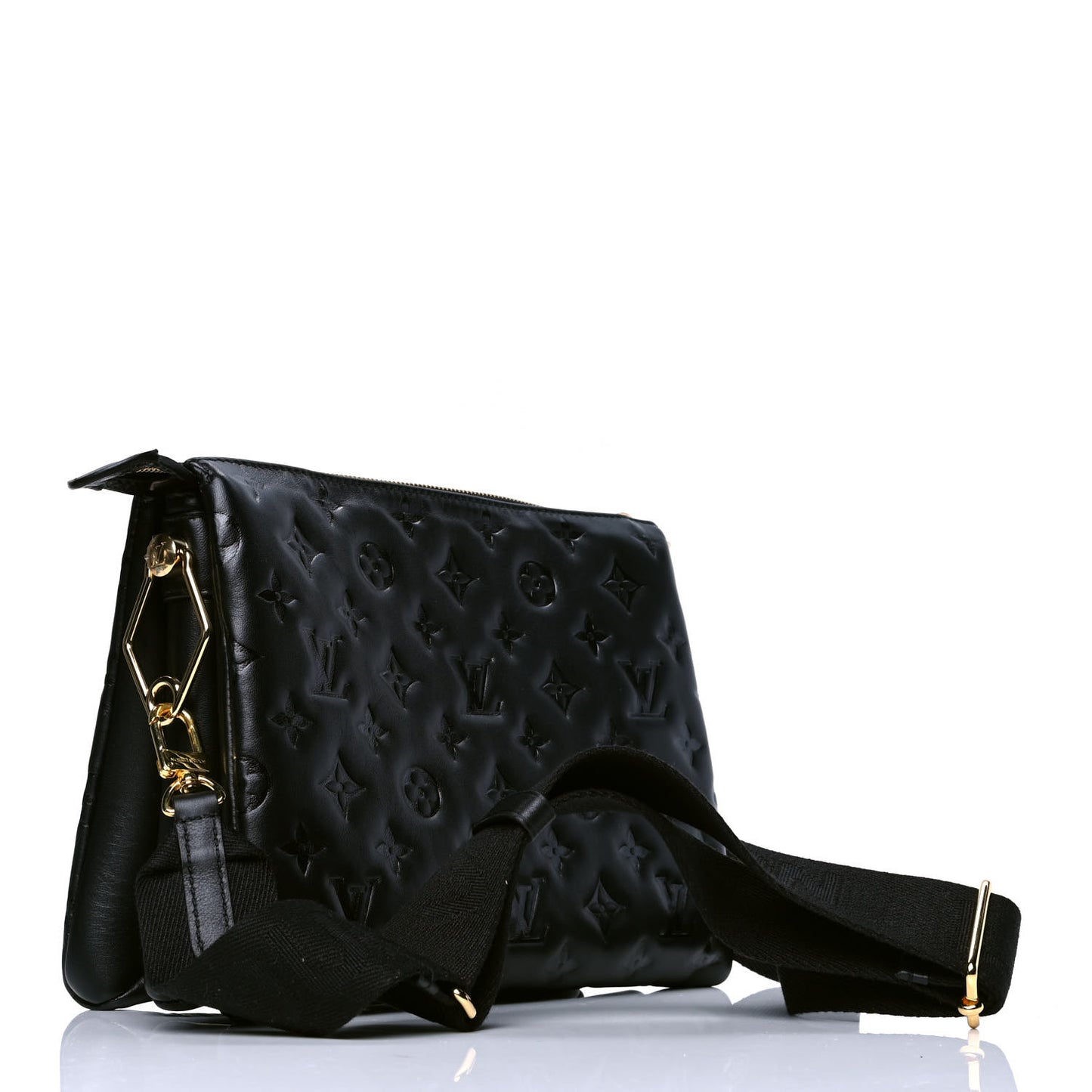 Lambskin Embossed Monogram Coussin PM Black