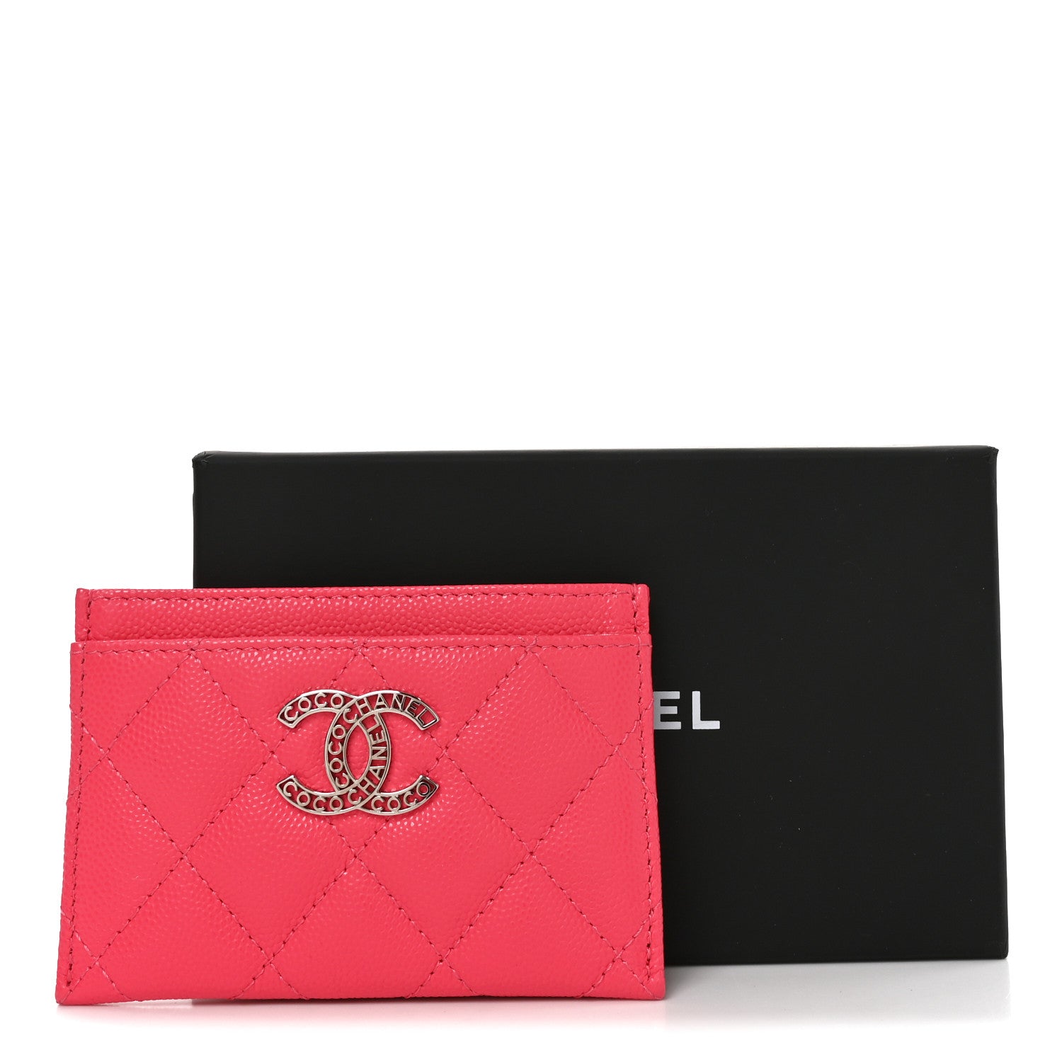 Chanel Caviar Quilted CC Logo Card Holder Pink 9 of 9