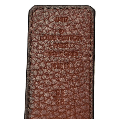 Louis Vuitton Taurillon Calfskin 30mm LV Initiales Reversible Belt 95 38 Black 3 of 8