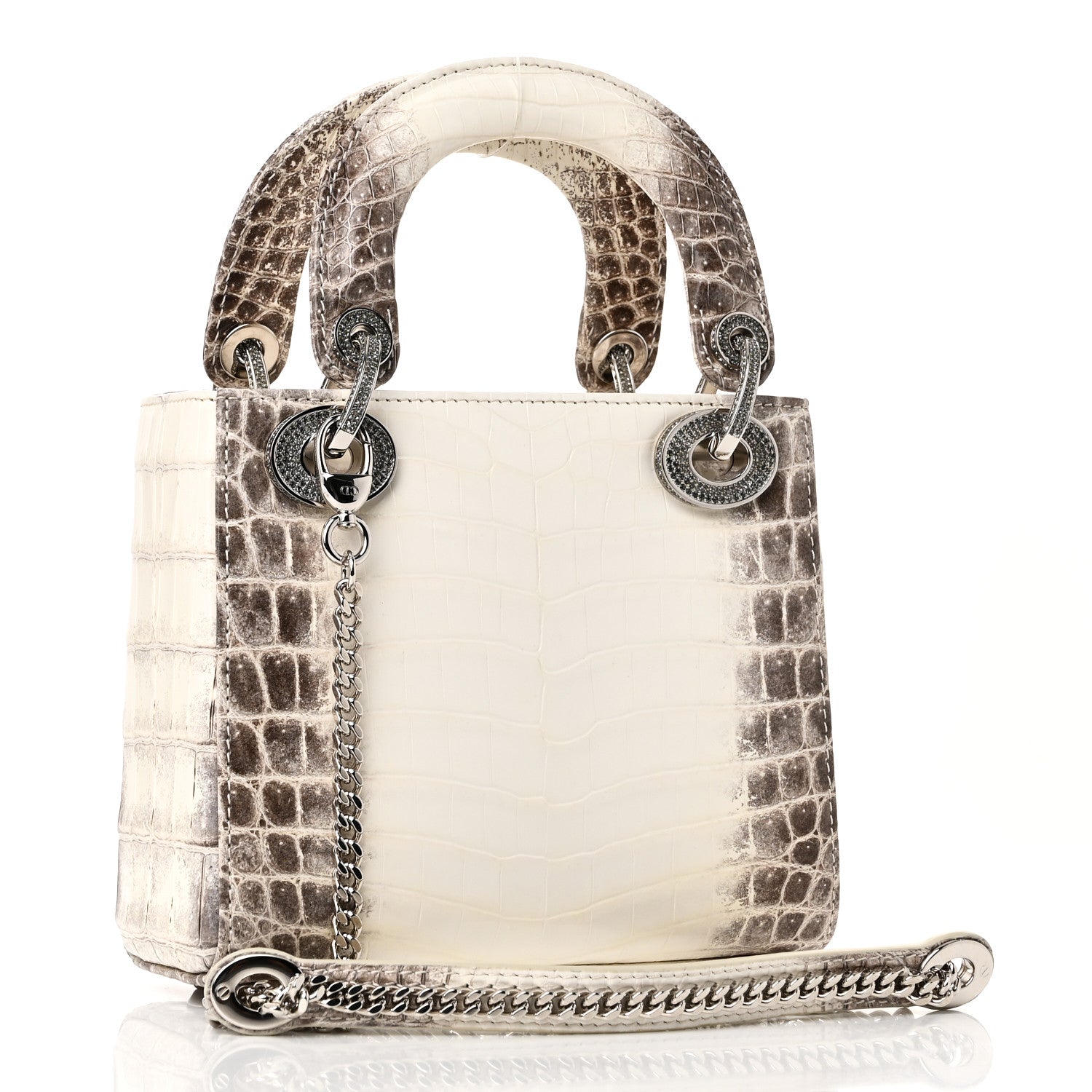 Christian Dior Niloticus Crocodile Himalaya Crystal Mini Lady Dior White 3 of 9