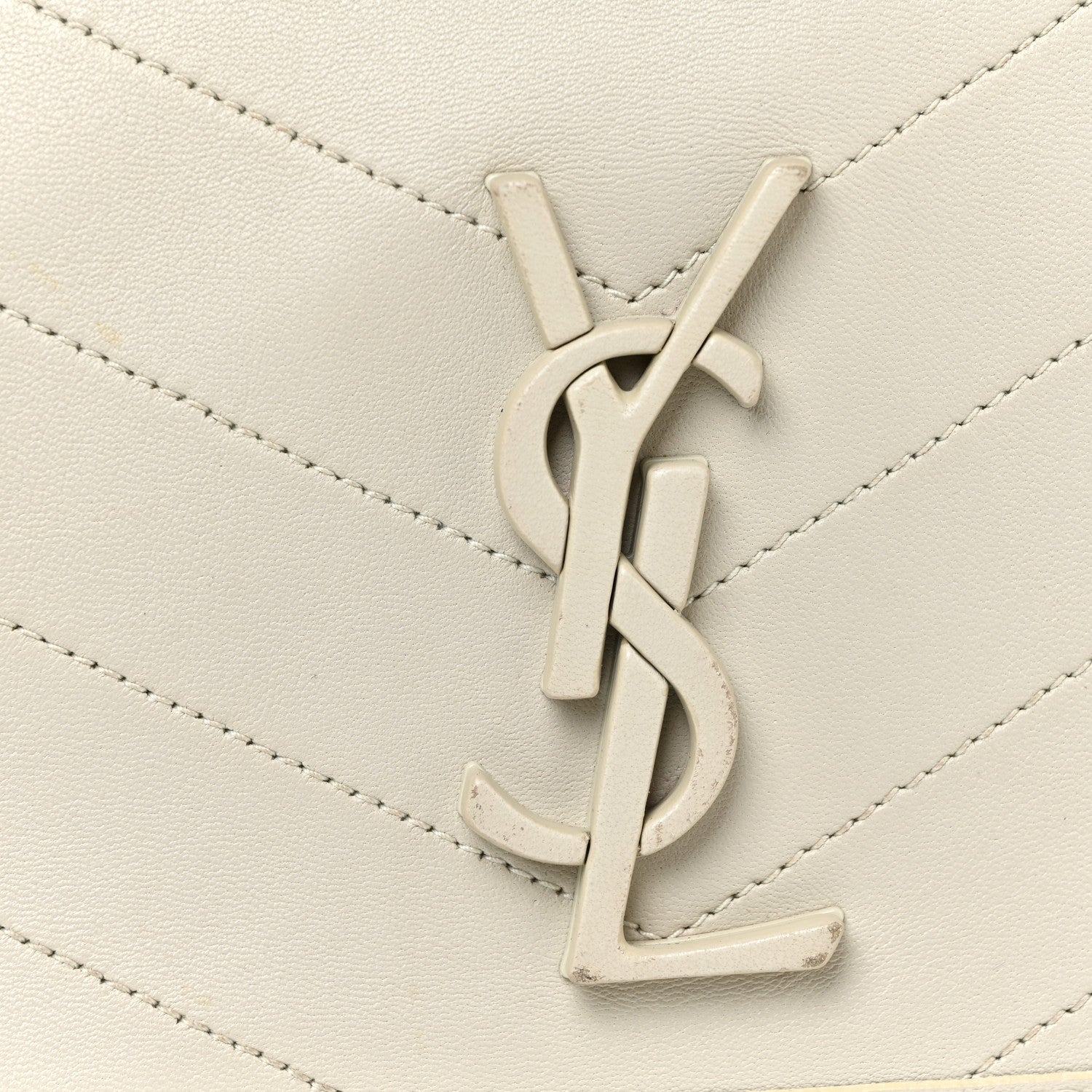 Saint Laurent Lambskin Matelasse Monogram Medium Niki Chain Satchel Ivory 8 of 19