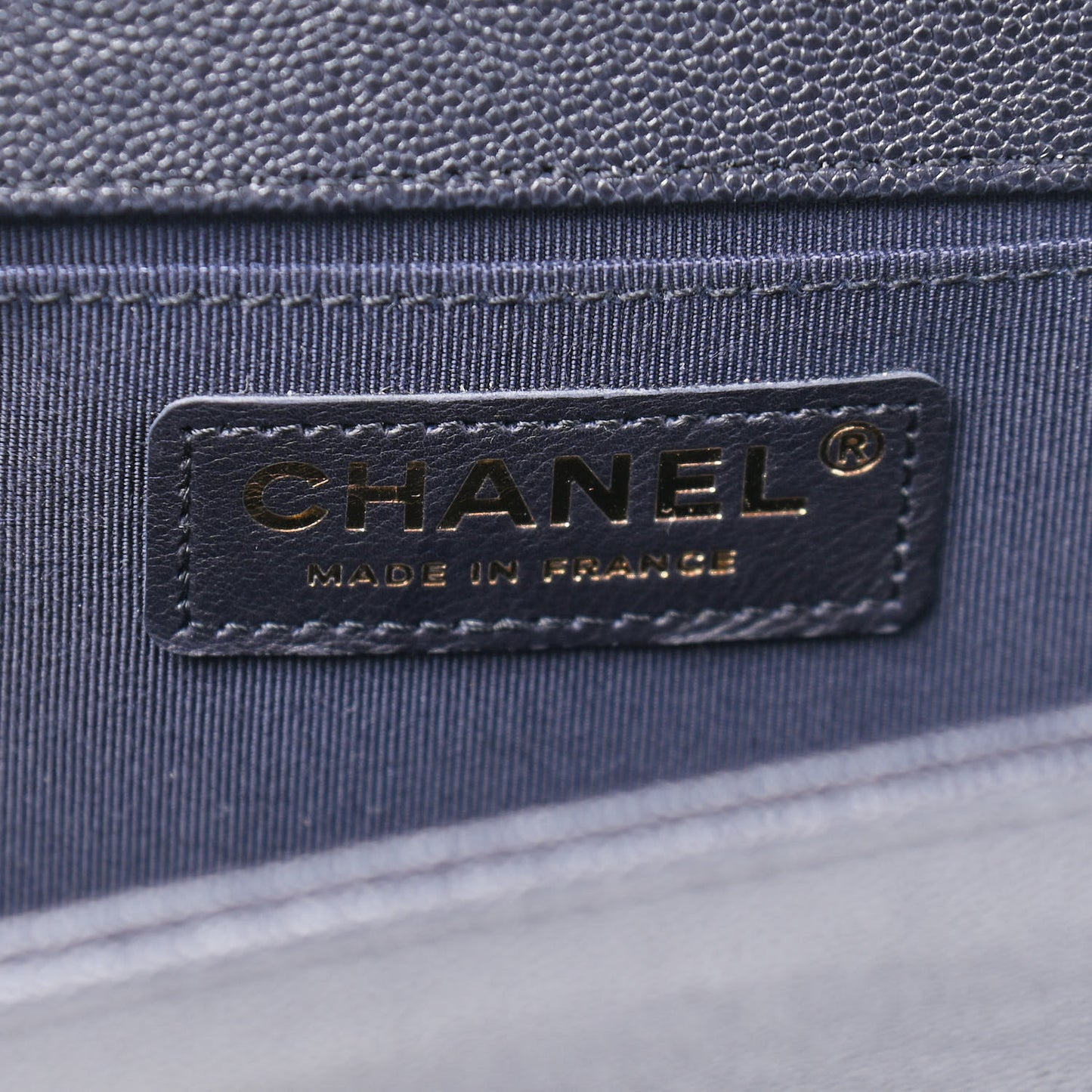 Caviar Quilted Medium Boy Flap Dark Navy Blue