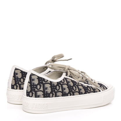 Christian Dior Canvas Oblique Walk'N'Dior Low Top Sneakers 38 Deep Blue 4 of 8