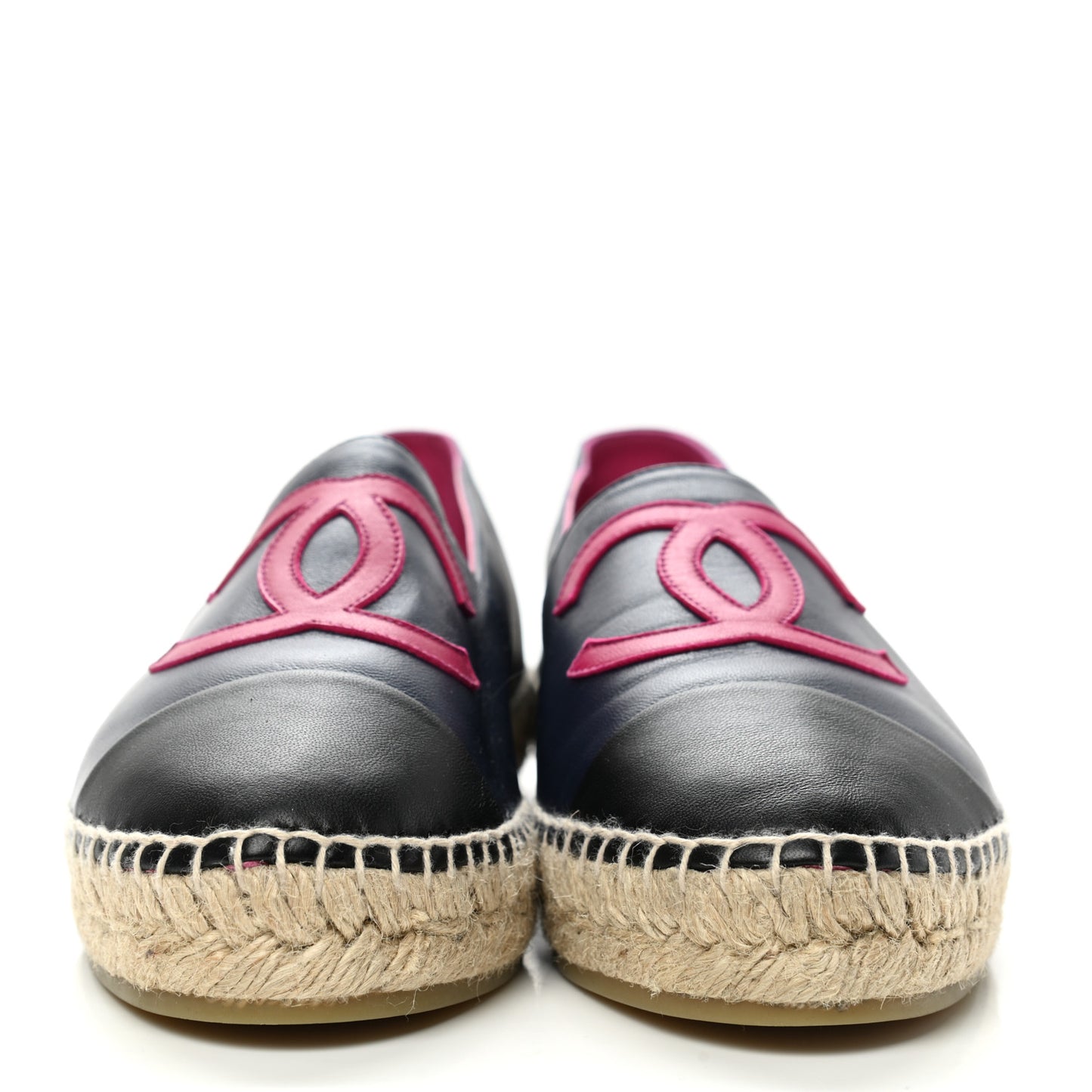 Lambskin CC Espadrilles 41 Navy Fuchsia Black