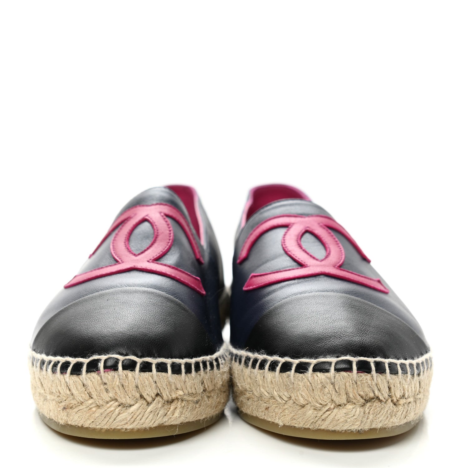 Chanel Lambskin CC Espadrilles 41 Navy Fuchsia Black 2 of 9