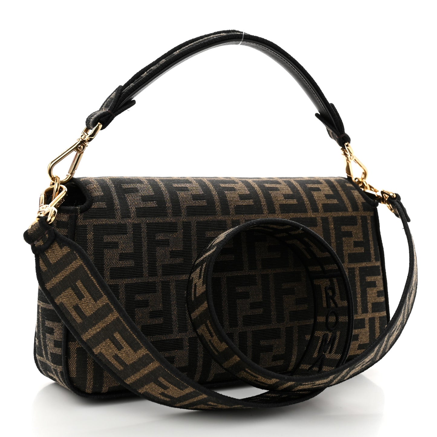 Fabric Jacquard FF 1974 Medium Baguette Tobacco Moro Black