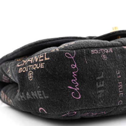 Chanel Denim Quilted Denim Mood Large Flap Black Multicolor 9 of 10