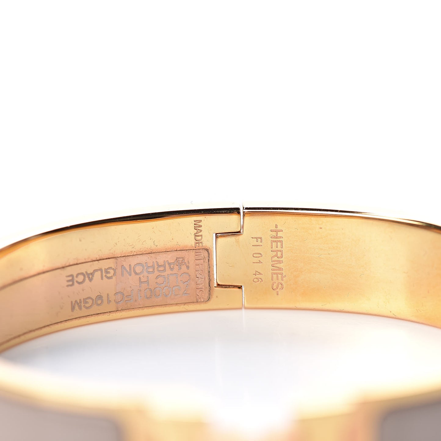 Enamel Narrow Clic Clac H Bracelet GM Marron Glace