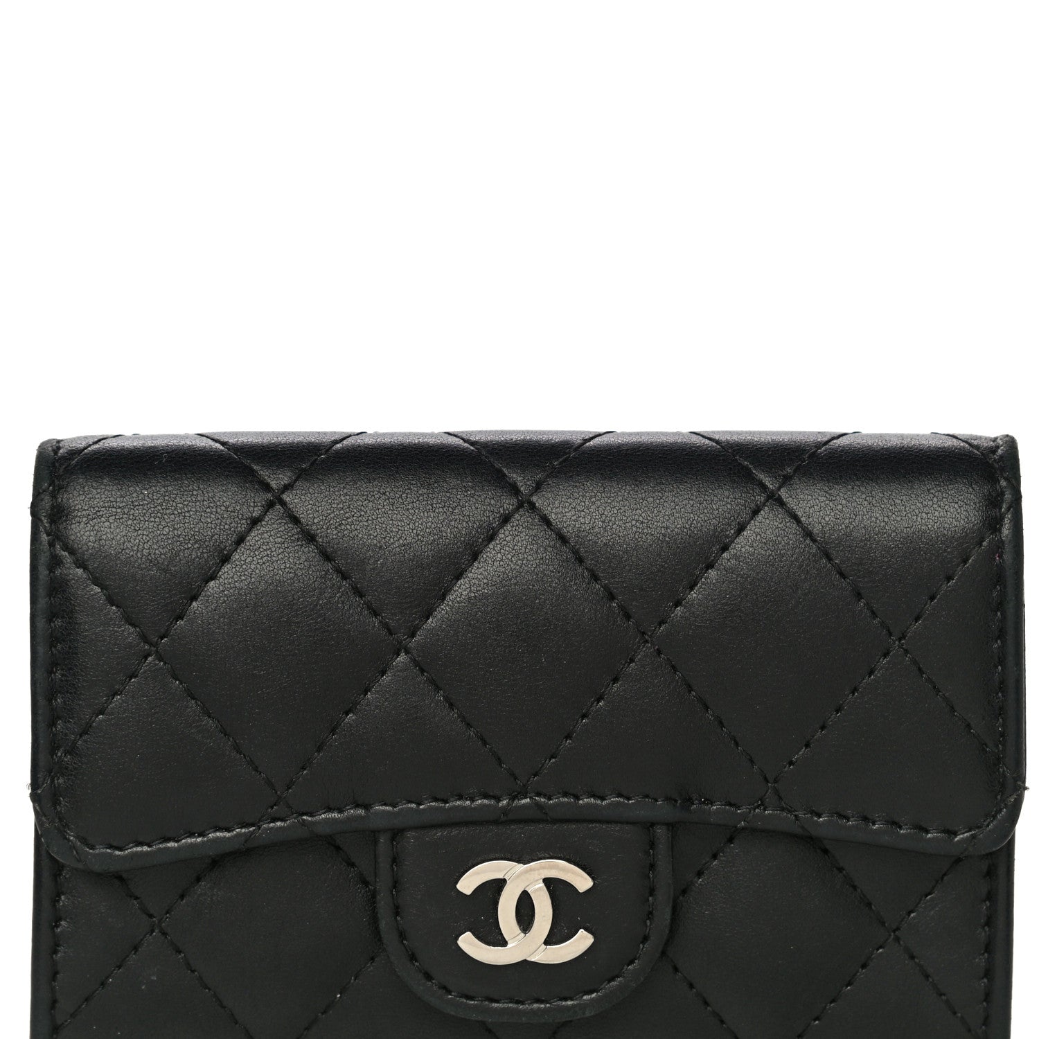 Chanel Lambskin Quilted Flap Card Holder Black 9 of 20