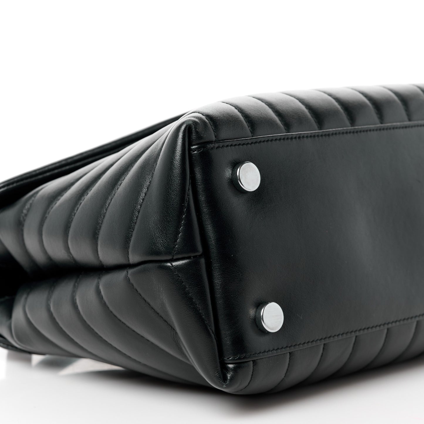 Calfskin Y Quilted Monogram Medium Loulou Satchel Black