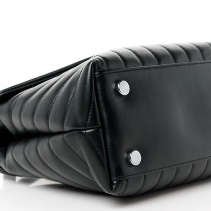 Saint Laurent Calfskin Y Quilted Monogram Medium Loulou Satchel Black 10 of 11
