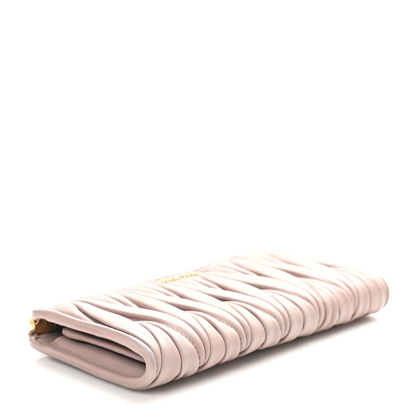 Nappa Matelasse Zip Around Wallet Pomice