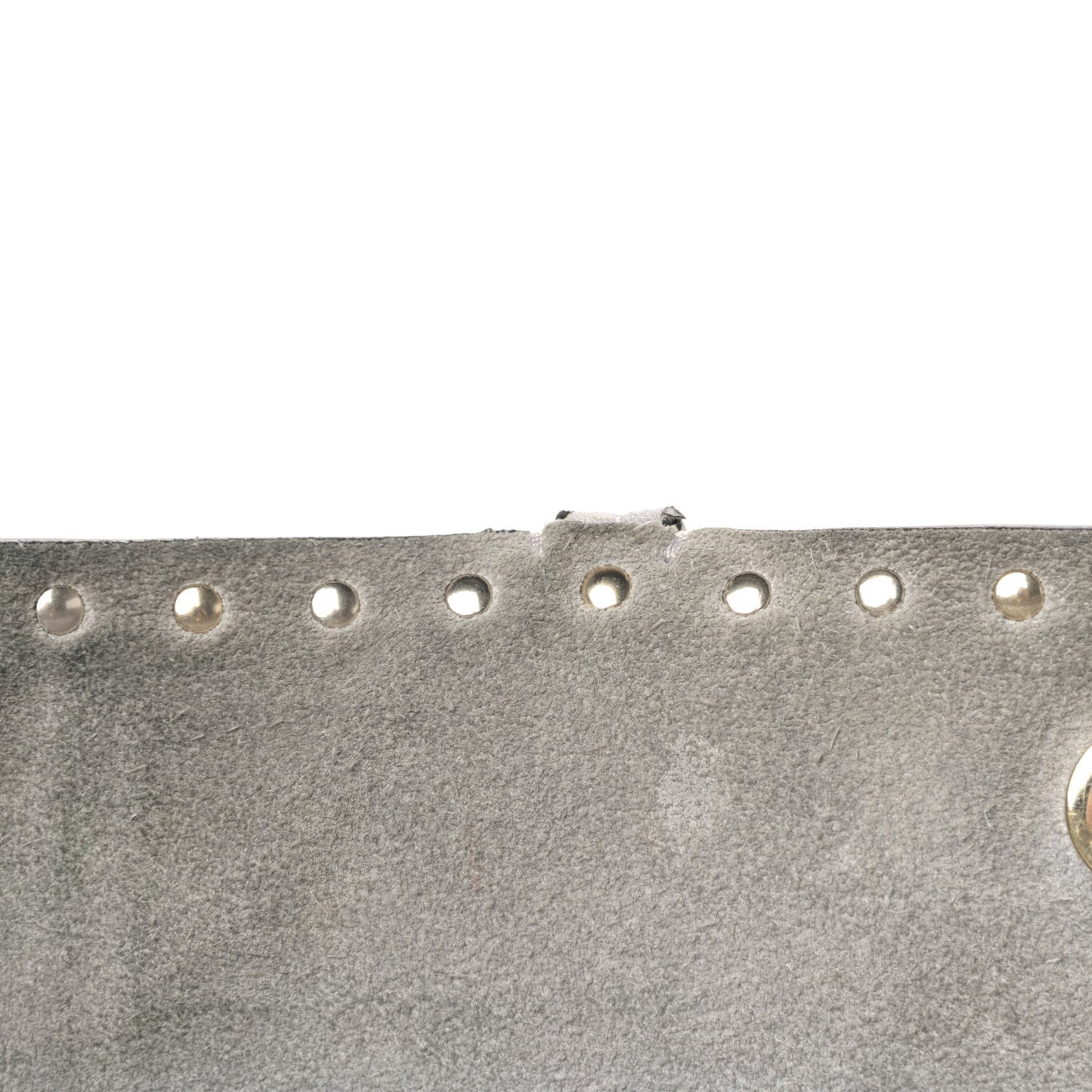 Grained Calfskin Rockstud Shoulder Tote Pastel Grey