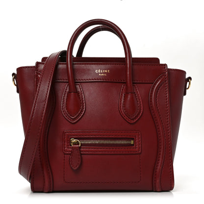 Celine Smooth Calfskin Nano Luggage Burgundy 1 of 9