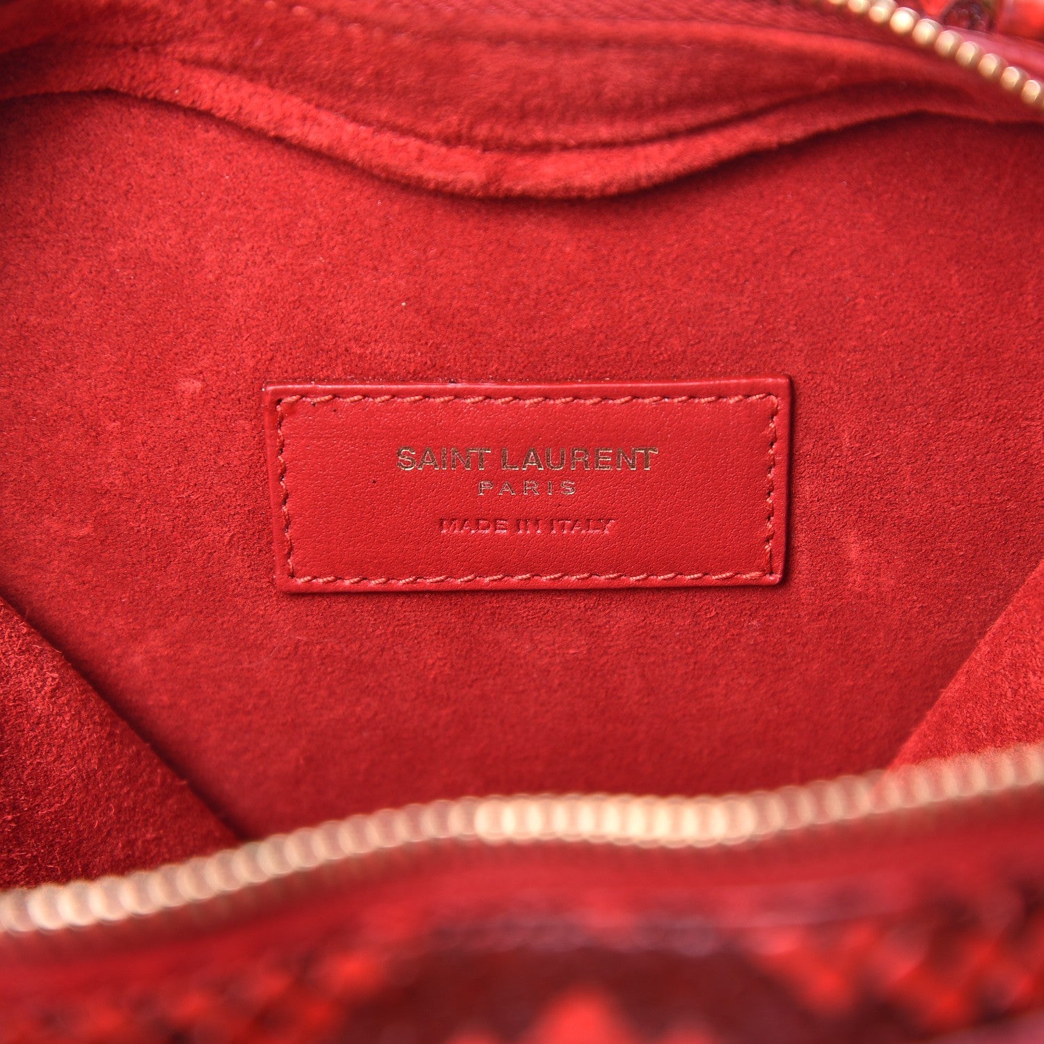 Saint Laurent Python Small Love Heart Chain Bag Red Black 6 of 7