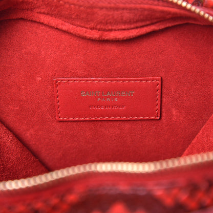Saint Laurent Python Small Love Heart Chain Bag Red Black 6 of 7