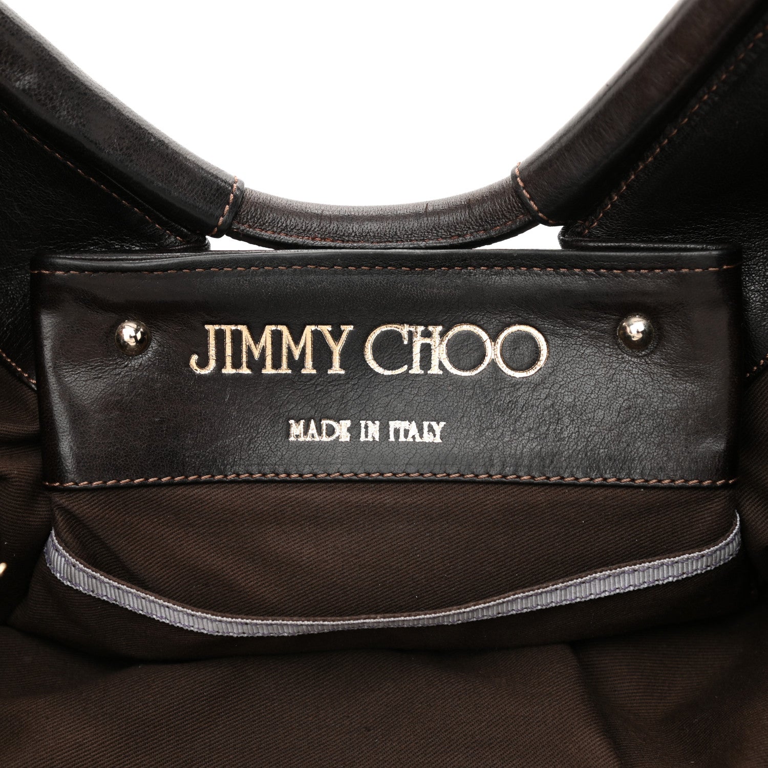 Jimmy Choo Calfskin Canvas Diego Shell Print Tote Brown 5 of 10