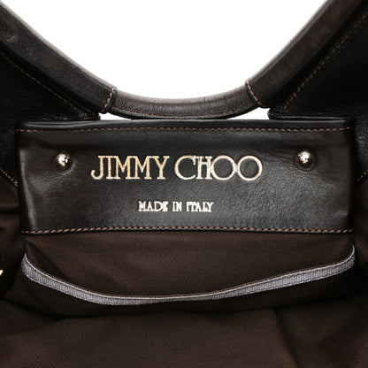 Jimmy Choo Calfskin Canvas Diego Shell Print Tote Brown 5 of 10