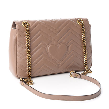 Gucci Calfskin Matelasse Medium GG Marmont Shoulder Bag Porcelain Rose 3 of 11