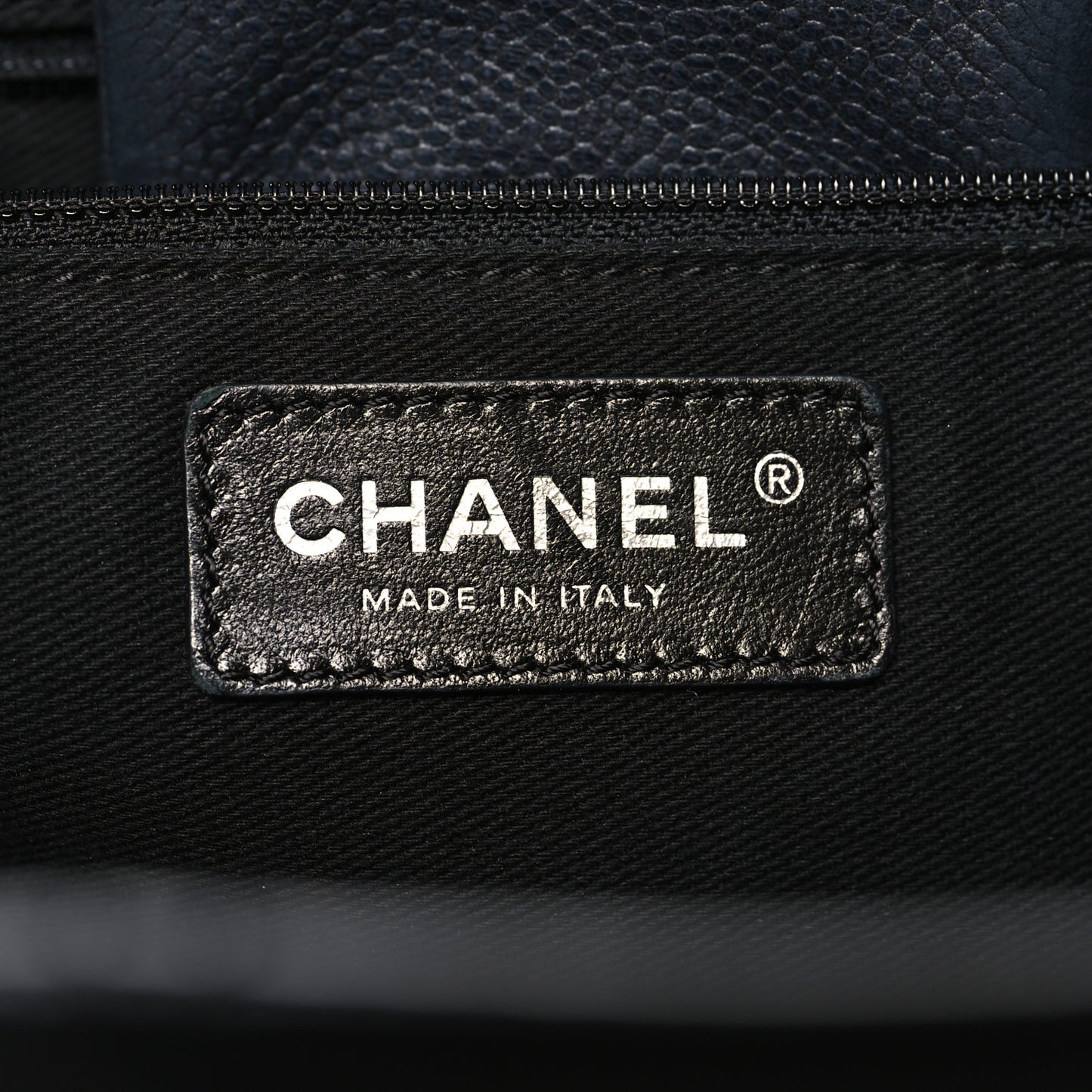 Caviar Stitched CC Shopper Tote Black