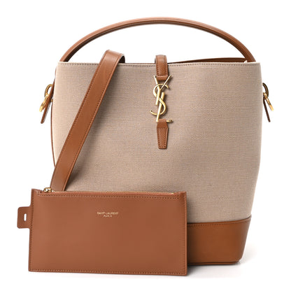 Saint Laurent Raffia Vegetable Le 37 Bucket Bag Naturel Brick 3 of 11