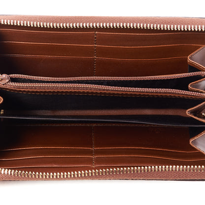 Gucci GG Supreme Monogram Cuoio Toscano Zip Around Wallet Beige Ebony Cuir 7 of 9