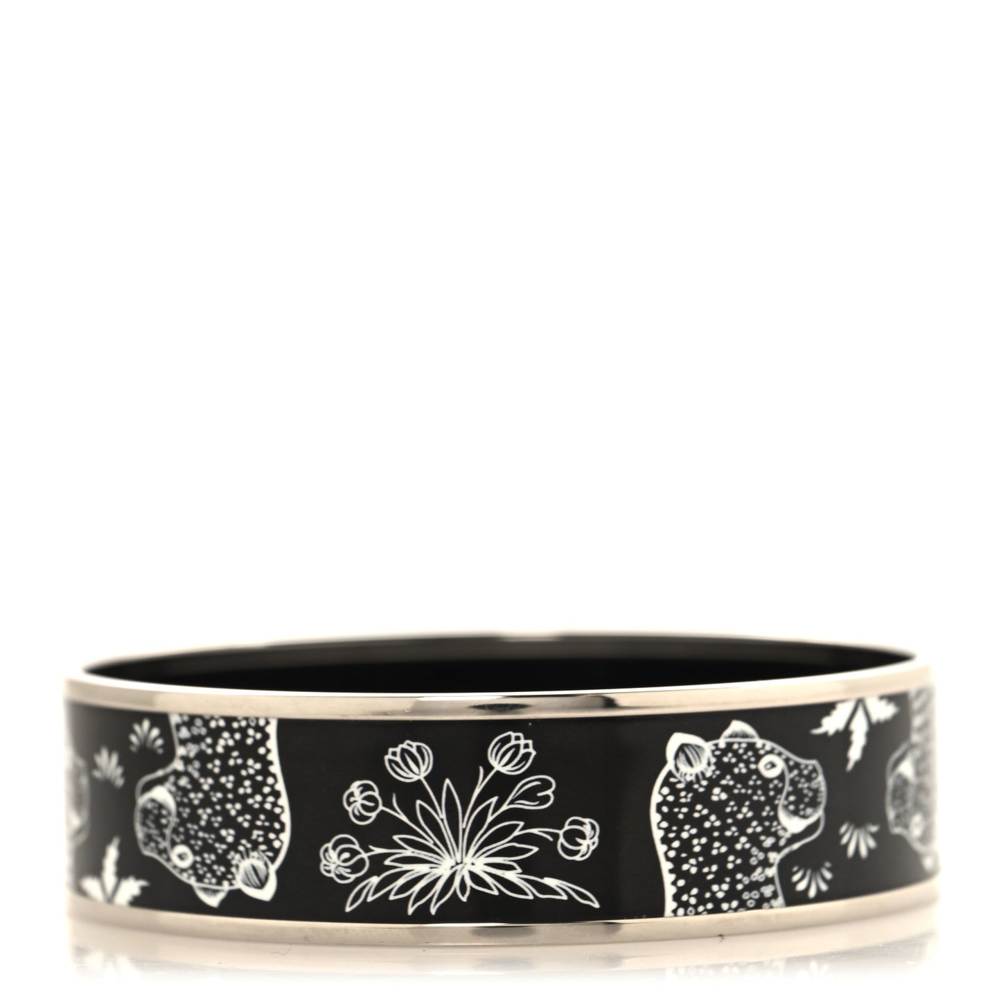 Enamel Printed Wide Les Léopards Bracelet 70 Positif Negatif