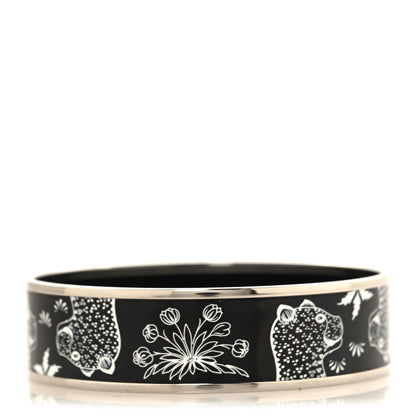 Hermes Enamel Printed Wide Les Léopards Bracelet 70 Positif Negatif 1 of 5