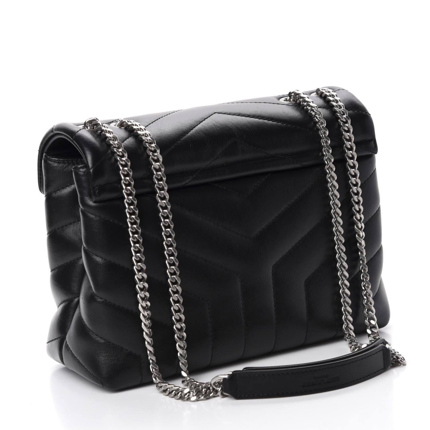 Saint Laurent Calfskin Y Quilted Monogram Small Loulou Chain Satchel Black 3 of 11