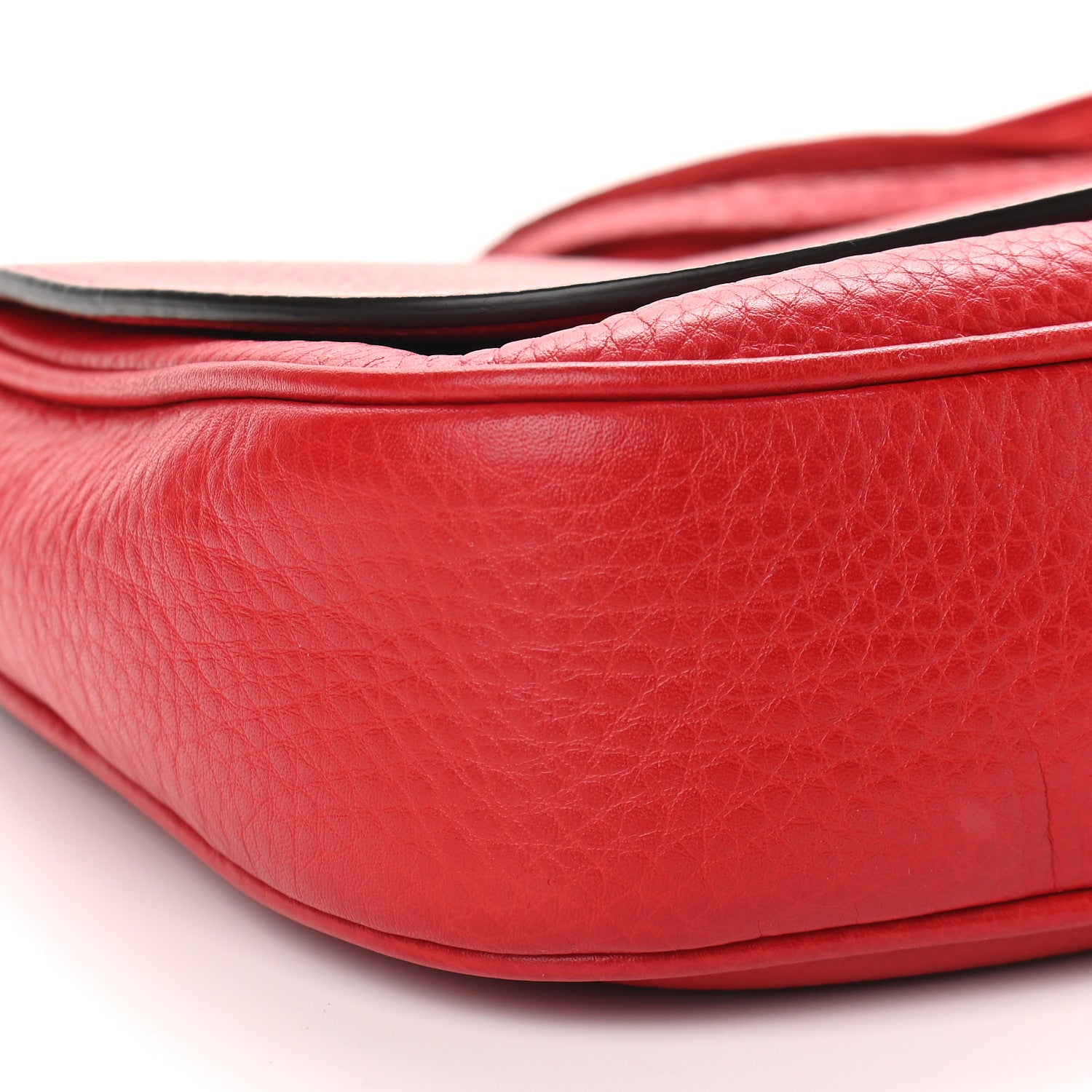 Gucci Pebbled Calfskin Medium Soho Flap Crossbody Tabasco Red 8 of 9