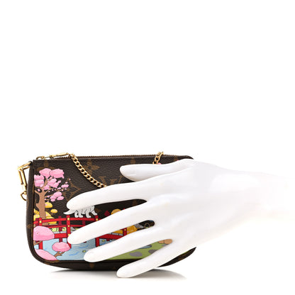 Louis Vuitton Monogram 2021 Christmas Animation Japanese Garden Mini Pochette Accessories Wisteria Pink 2 of 13