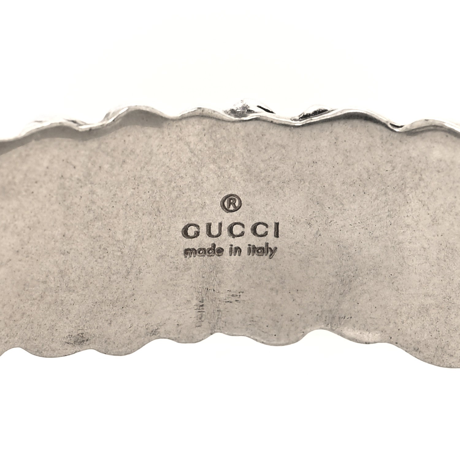 Gucci Metal Lion Mane Cuff Bracelet S Aged Silver 4 of 5