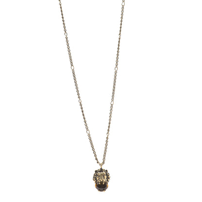 Gucci Metal Brass Swarovski Lion Head Necklace Gold Yellow 1 of 5