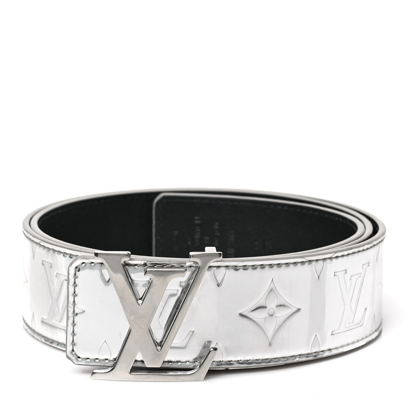 Monogram Miroir 40mm Reversible LV Initiales Belt 95 38 Silver
