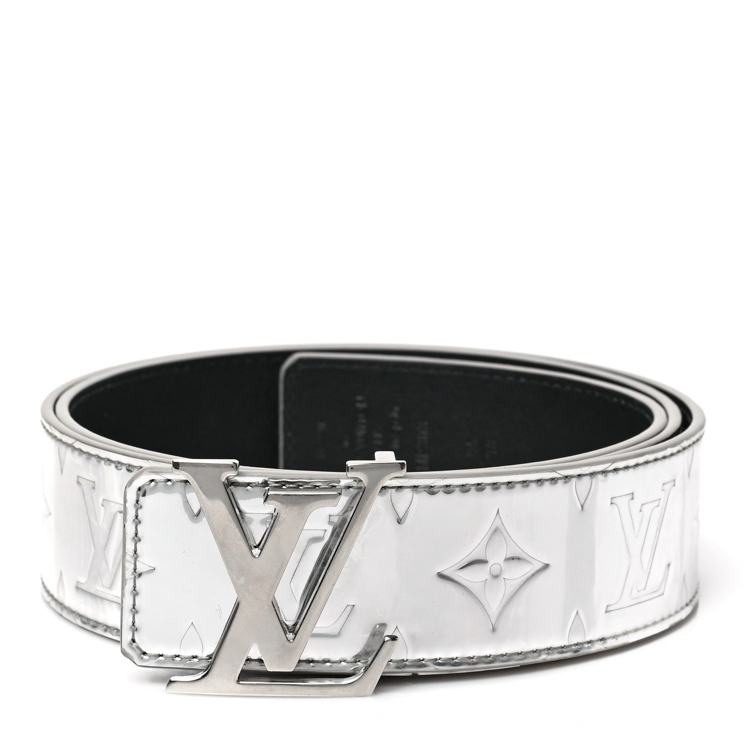 Louis Vuitton Monogram Miroir 40mm Reversible LV Initiales Belt 95 38 Silver 1 of 4