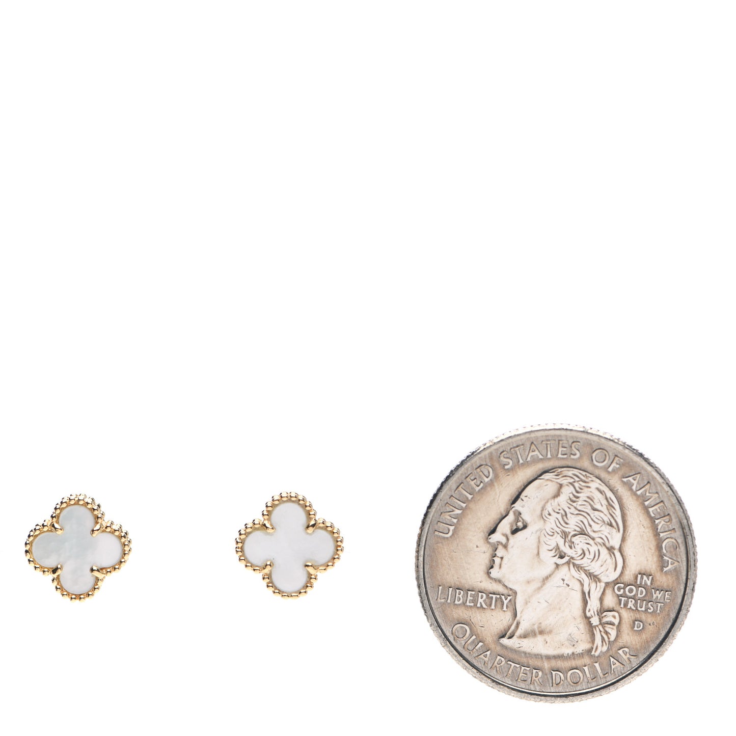 18K Yellow Gold Mother of Pearl Sweet Alhambra Earrings