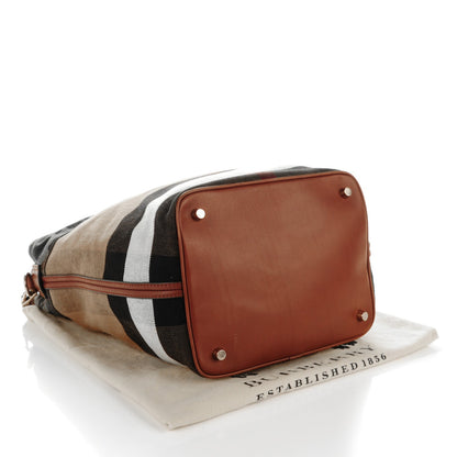 Burberry Canvas Mega Check Camouflage Medium Susanna Hobo Russet Brown 5 of 11