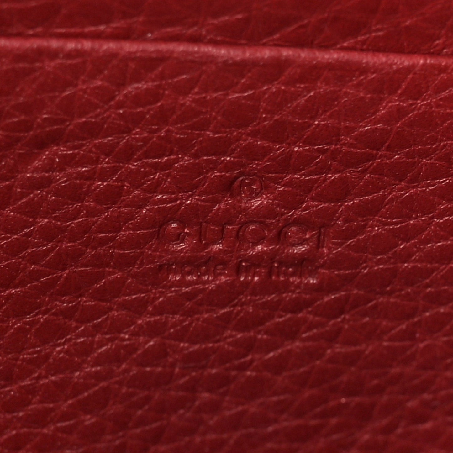 Calfskin GG Marmont Chain Wallet Vulcanic Red