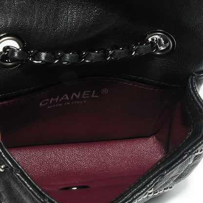 Chanel Lambskin Studded Metal Beauty Mini Flap Black 7 of 9