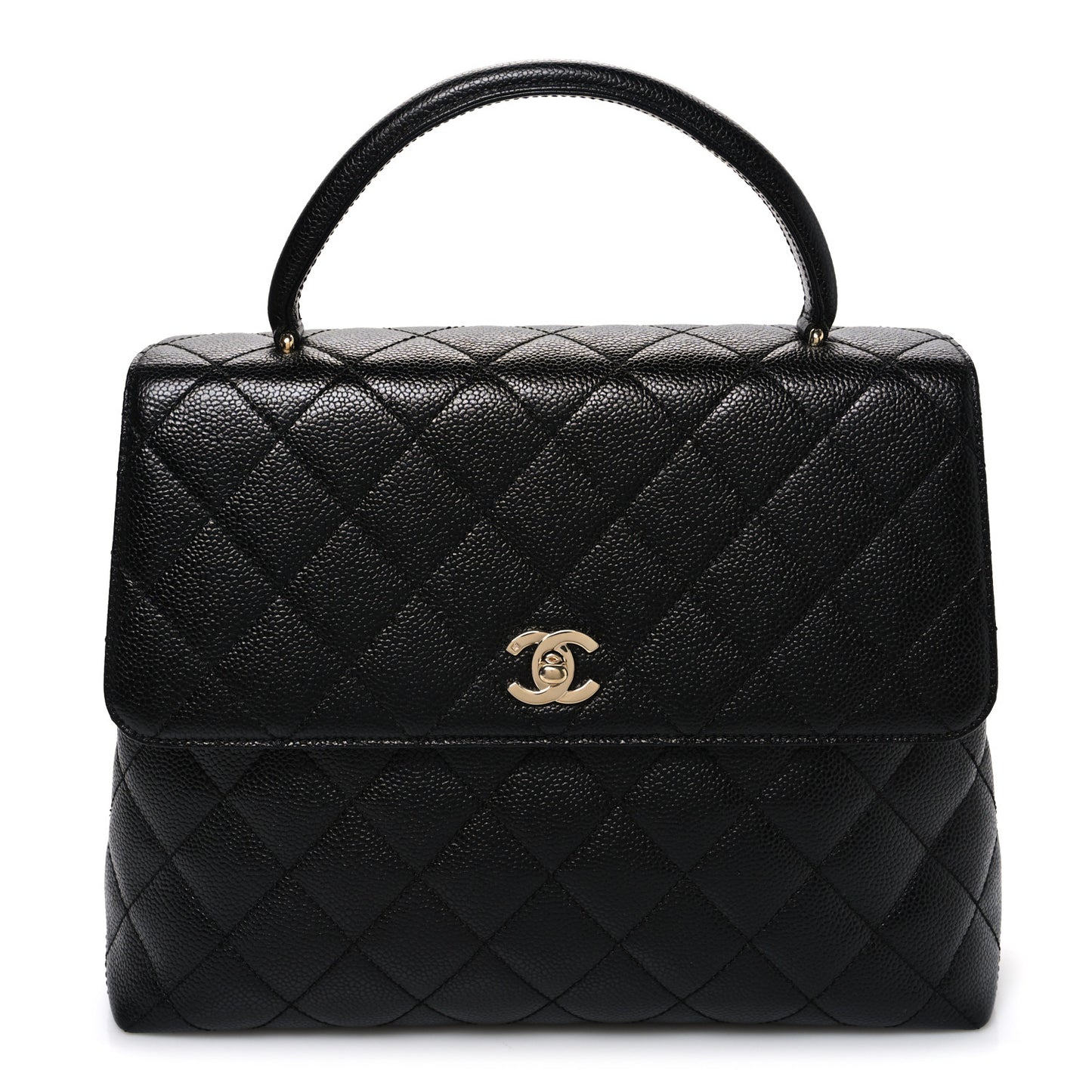 Caviar Quilted Jumbo Kelly Flap Black