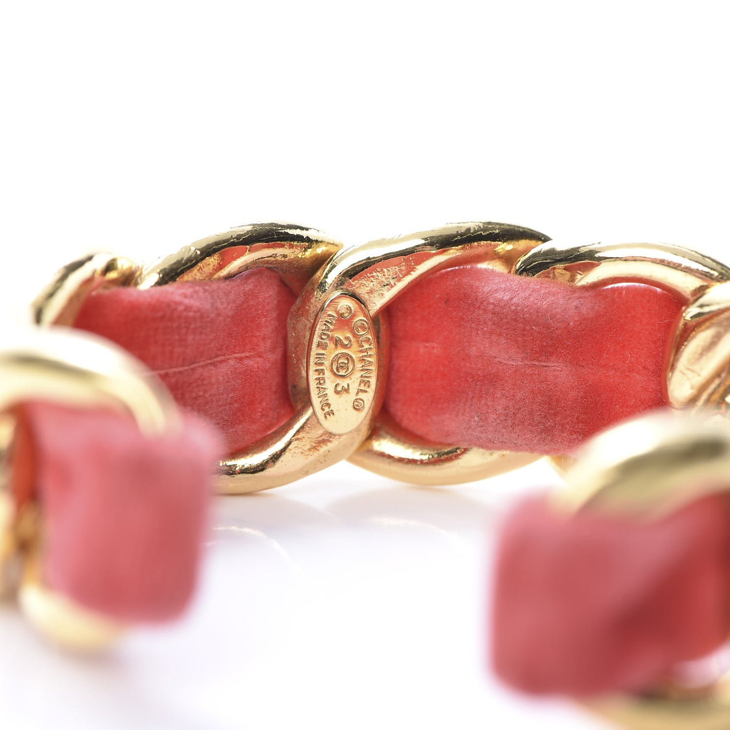 Velvet Chain Cuff Pink Gold